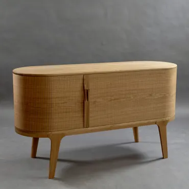Rolladenschrank aus Holz Sideboard Eiche