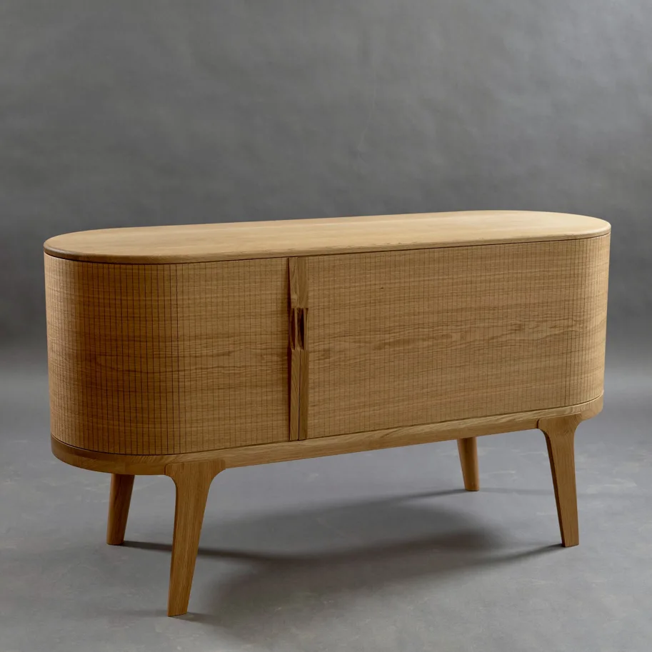 Rolladenschrank aus Holz Sideboard  Eiche